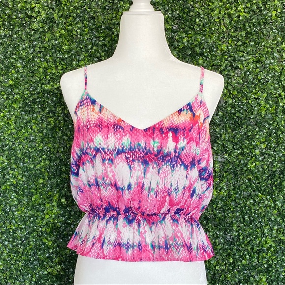 NWOT Colorful Snake Print Cropped Camisole - Picture 1 of 3